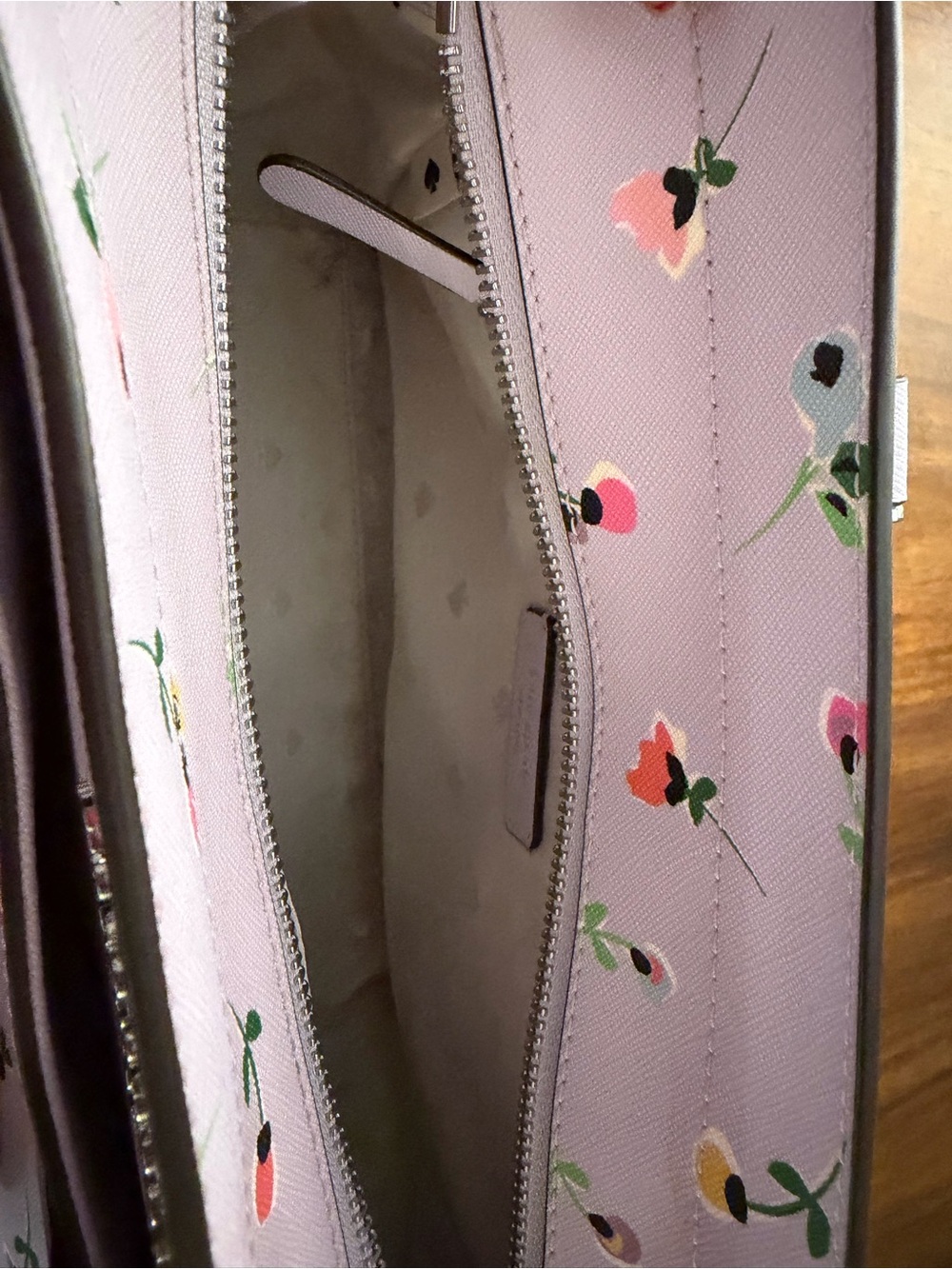 kate spade Purple Floral Leather Satchel - Picture 5 of 5